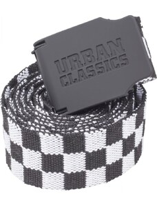 Urban Classics Accessoires UC Canvas Belt Checkerboard 150cm black/white