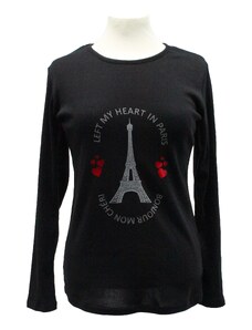 Ivanka moda d.o.o. Ivanka moda Majica crna - Left my heart in Paris