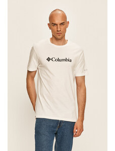 Majica kratkih rukava Columbia za muškarce, boja: bijela, s tiskom, 1680053-014