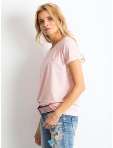 Fashionhunters Transformative Pink Melange T-shirt