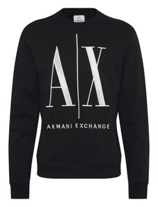 ARMANI EXCHANGE Sweater majica crna / bijela