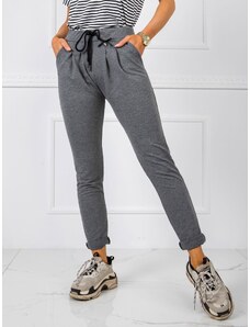 Fashionhunters Dark grey women's sweatpants