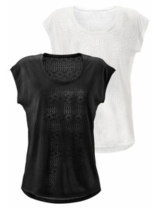 LASCANA Majica crna / bijela