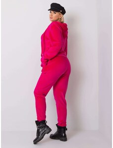 Fashionhunters Pink velour set plus sizes Michell