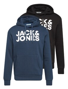 JACK & JONES Sweater majica plava / crna / bijela