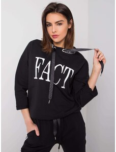 Fashionhunters Black sweatshirt with print