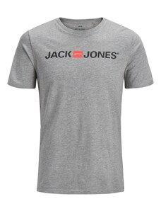 JACK & JONES Majica 'Essentials' siva melange / pastelno crvena / crna
