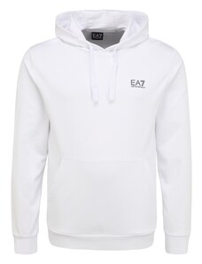 EA7 Emporio Armani Sweater majica 'Felpa' crna / bijela