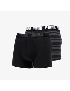 Puma 2 Pack Heritage Stripe Boxers Black