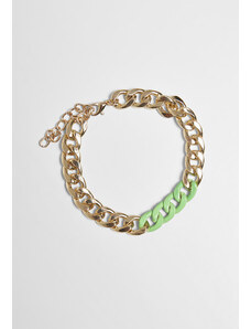 Urban Classics Accessoires Colorful Base Bracelet - Gold Color/Neon Green