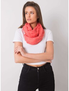Fashionhunters Coral polka dot scarf with patch