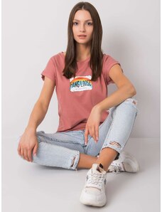 Fashionhunters Dirty Pink Cotton Women's T-shirt