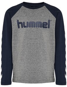 Hummel Tehnička sportska majica mornarsko plava / siva melange / bijela