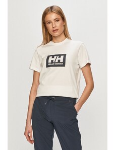 Pamučna majica Helly Hansen boja: bijela, 53285-096