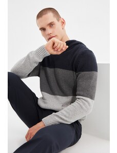 Trendyol Navy Blue Hooded Regular Fit Knitwear Sweater