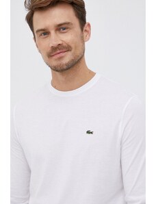 Pamučna majica dugih rukava Lacoste boja: bijela, jednobojni model, TH2040-031