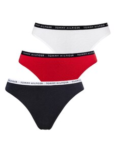 Tommy Hilfiger Underwear Tanga gaćice morsko plava / rubin crvena / crna / bijela