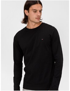 Tommy Hilfiger Men's Black T-Shirt Stretch Slim Fit Long Sleeve Tee - Men's