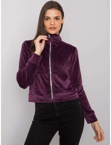 Fashionhunters Dark purple velour sweatshirt Charley RUE PARIS