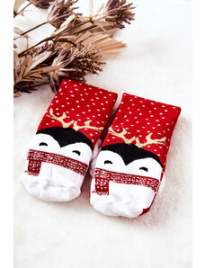 Kesi Christmas Penguin Socks Red