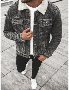 Ozonee muški jeans jakna Moreno crni S