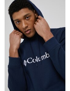 Dukserica Columbia za muškarce, boja: tamno plava, s kapuljačom, s aplikacijom, 1681664468-468