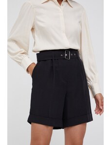 Kratke hlače Woolrich za žene, boja: crna, glatke, visoki struk, CFWWSH0020FRUT3043-100