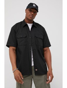 Košulja Dickies za muškarce, boja: crna, regular, s klasičnim ovratnikom