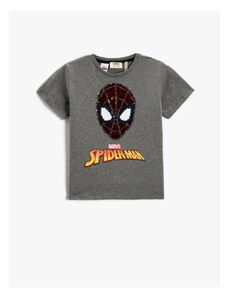 Koton Sequined Spiderman Licensed T-Shirt