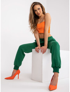 Fashionhunters Dark green Julia sweatpants with pockets