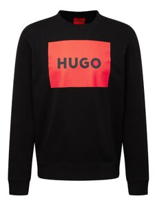 HUGO Sweater majica 'Duragol' vatreno crvena / crna