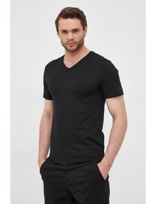 Pamučna majica Lacoste boja: crna, TH3374-001