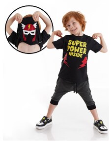 Denokids Super Power Boys T-shirt Capri Shorts Set