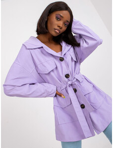 Fashionhunters Purple coat with pockets