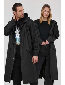 Jakna Rains Longer Jacket boja: crna, za prijelazno razdoblje, 18360.01-Black