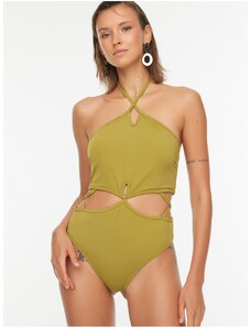 Trendyol zeleni izrezani detaljni kupaći kostim