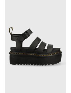 Kožne sandale Dr. Martens za žene, boja: crna, s platformom, DM27296001.Blaire.Quad-Black.Hydr