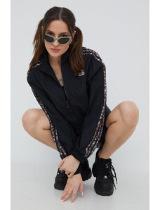 Jakna adidas Originals za žene, boja: crna, za prijelazno razdoblje, oversize, HT5987-BLACK