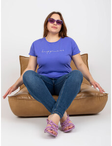 Fashionhunters Purple T-shirt plus sizes with text