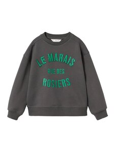 MANGO KIDS Sweater majica 'Marais' antracit siva / zelena
