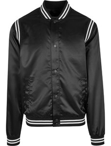 Urban Classics Prijelazna jakna 'Satin' crna / bijela