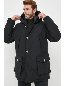 Pernata parka jakna Woolrich ARCTIC za muškarce, boja: crna, za zimu