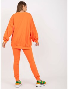 Fashionhunters Orange tracksuit with patches