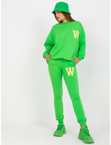 Fashionhunters Light green tracksuit with hoodless sweatshirt