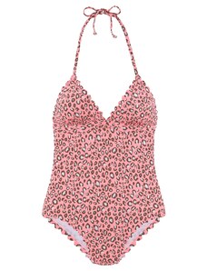 LASCANA Jednodijelni kupaći kostim roza / crna / bijela