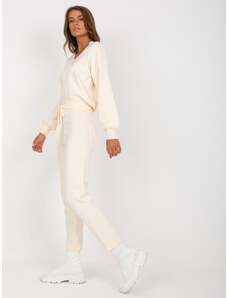 Fashionhunters Light beige casual set with trousers