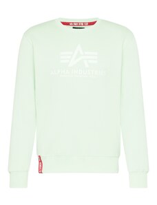ALPHA INDUSTRIES Sweater majica pastelno zelena / bijela