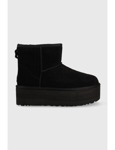 Kožne cipele za snijeg UGG Classic Mini Platform boja: crna, 1134991.BLK