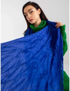 Fashionhunters Dark blue airy scarf with ruffles