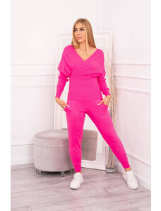 Kesi Two-piece sweater set in pink neon color